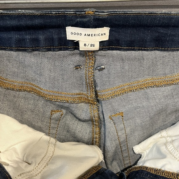 Good American Tapered Leg Skinny Jeans Women's 8/29 Blue High Rise Distressed - Picture 12 of 12